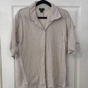 PrettyLittleThing Beige Striped Top